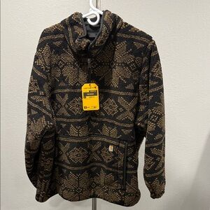 Carhartt Black and Brown Fleece Quarter Zip